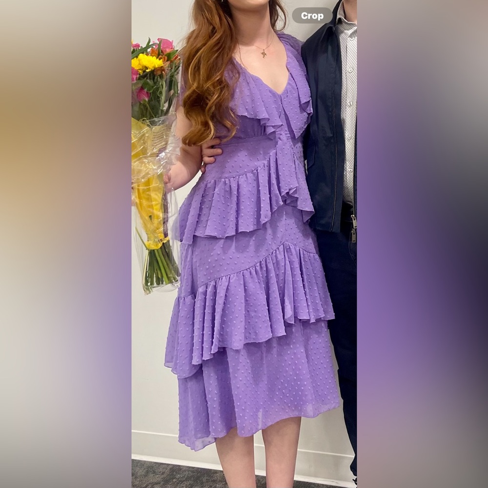 Uterque Purple Ruffled Dress